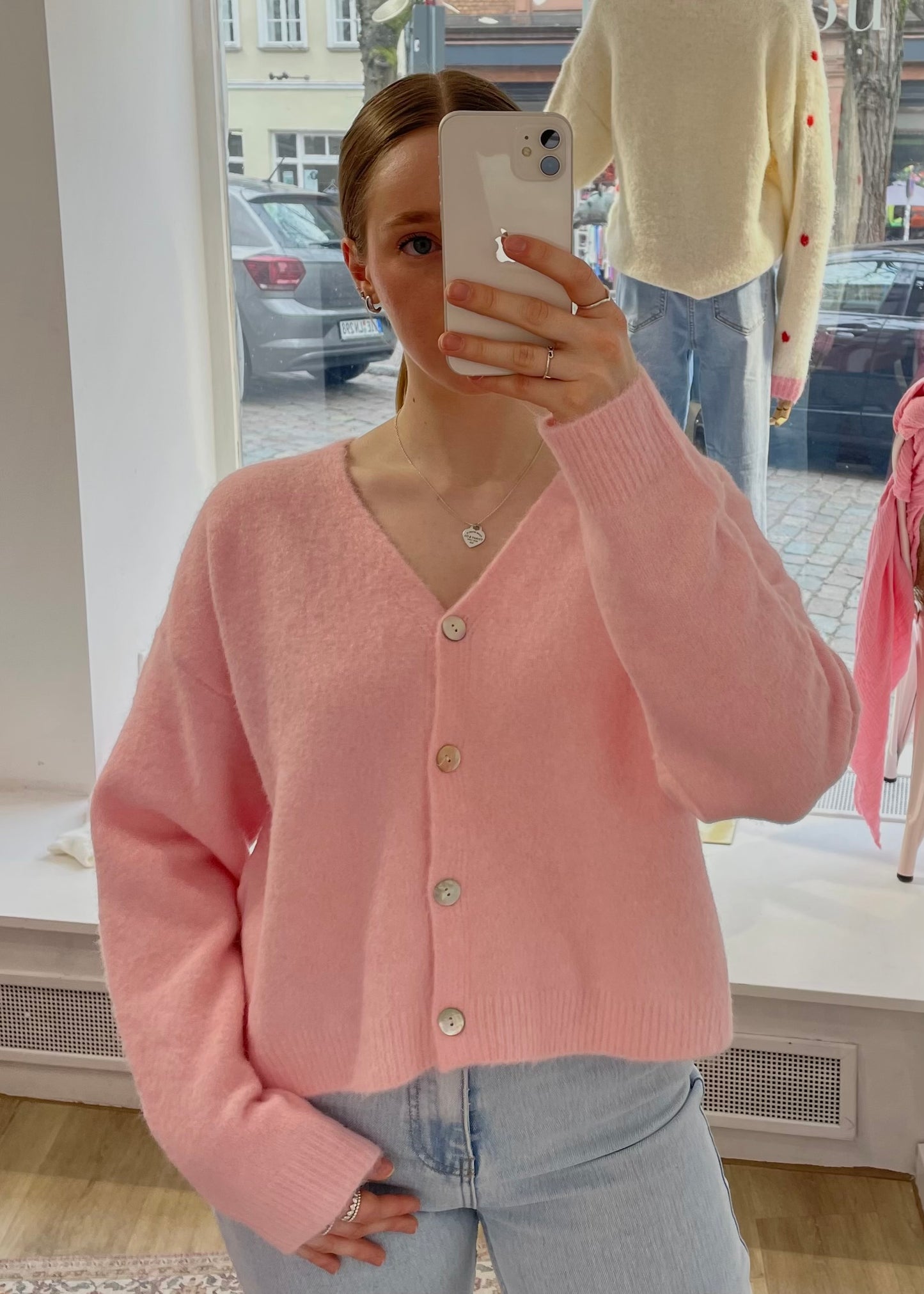 Cardigan „Kathy“ Hellrosa