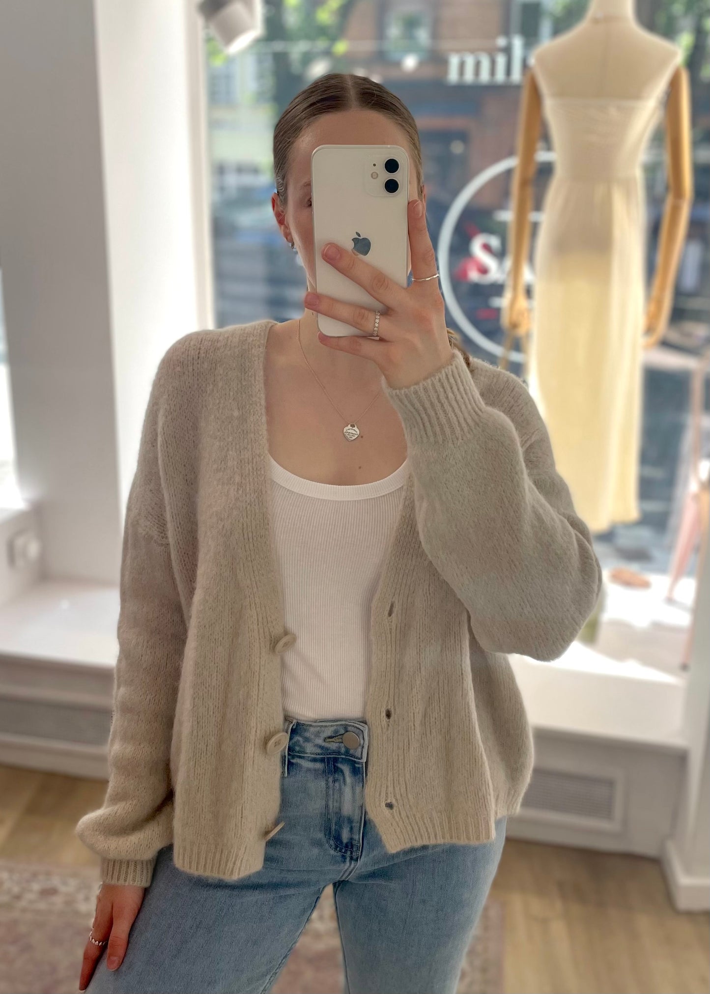 Basic Cardigan greige