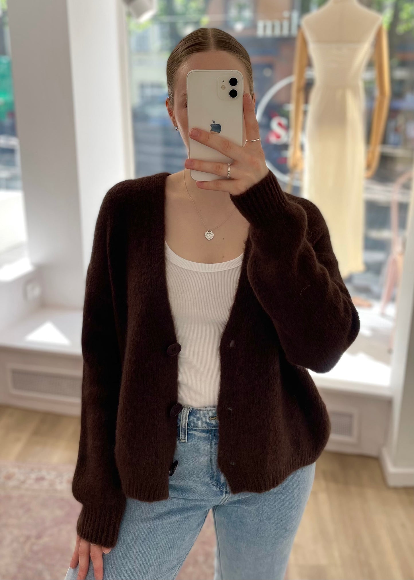 Basic Cardigan schokobraun