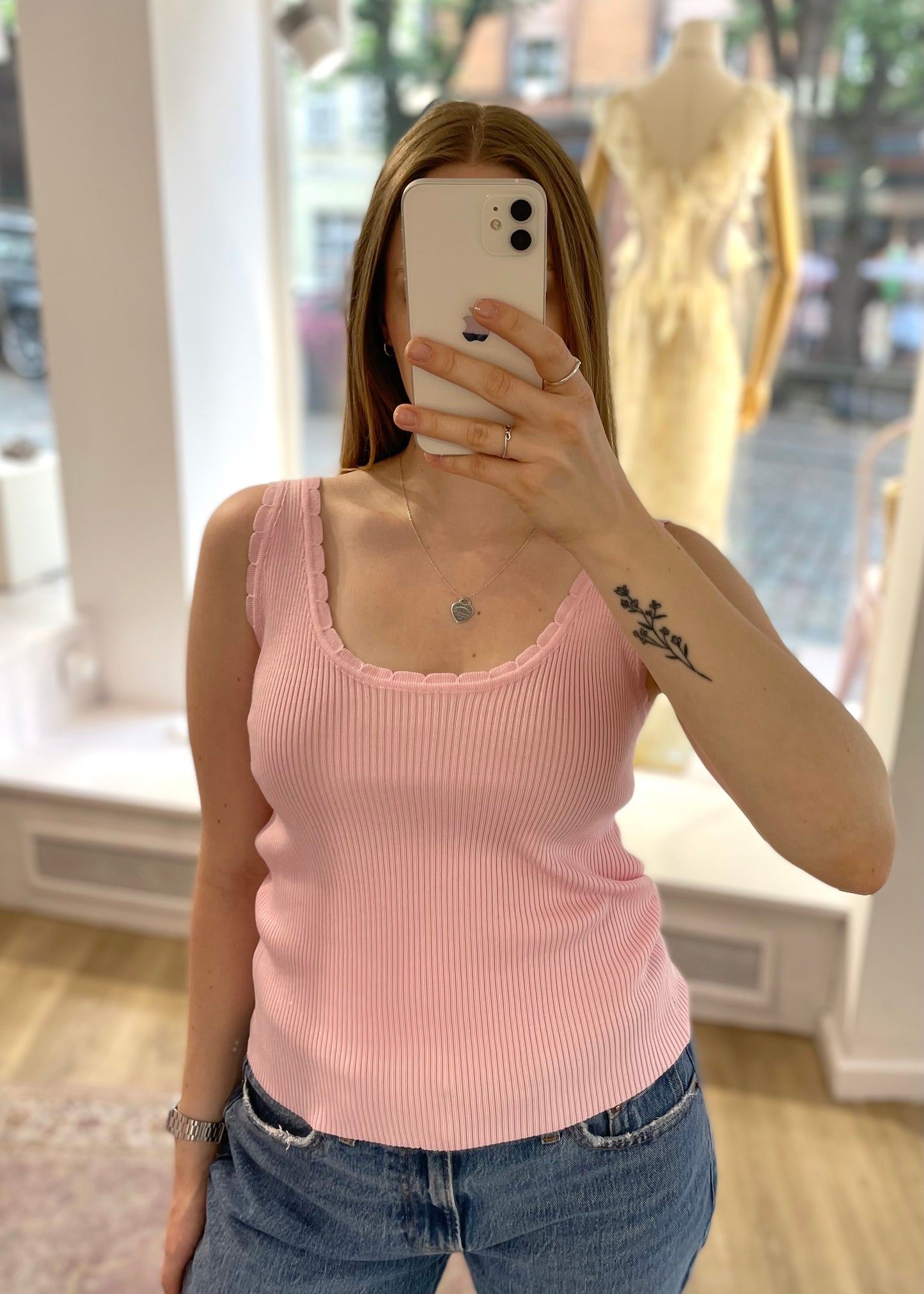Geripptes Basictop hellrosa