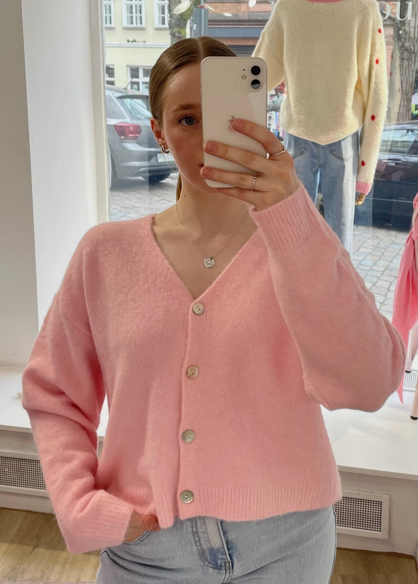 Cardigan „Kathy“ Hellrosa