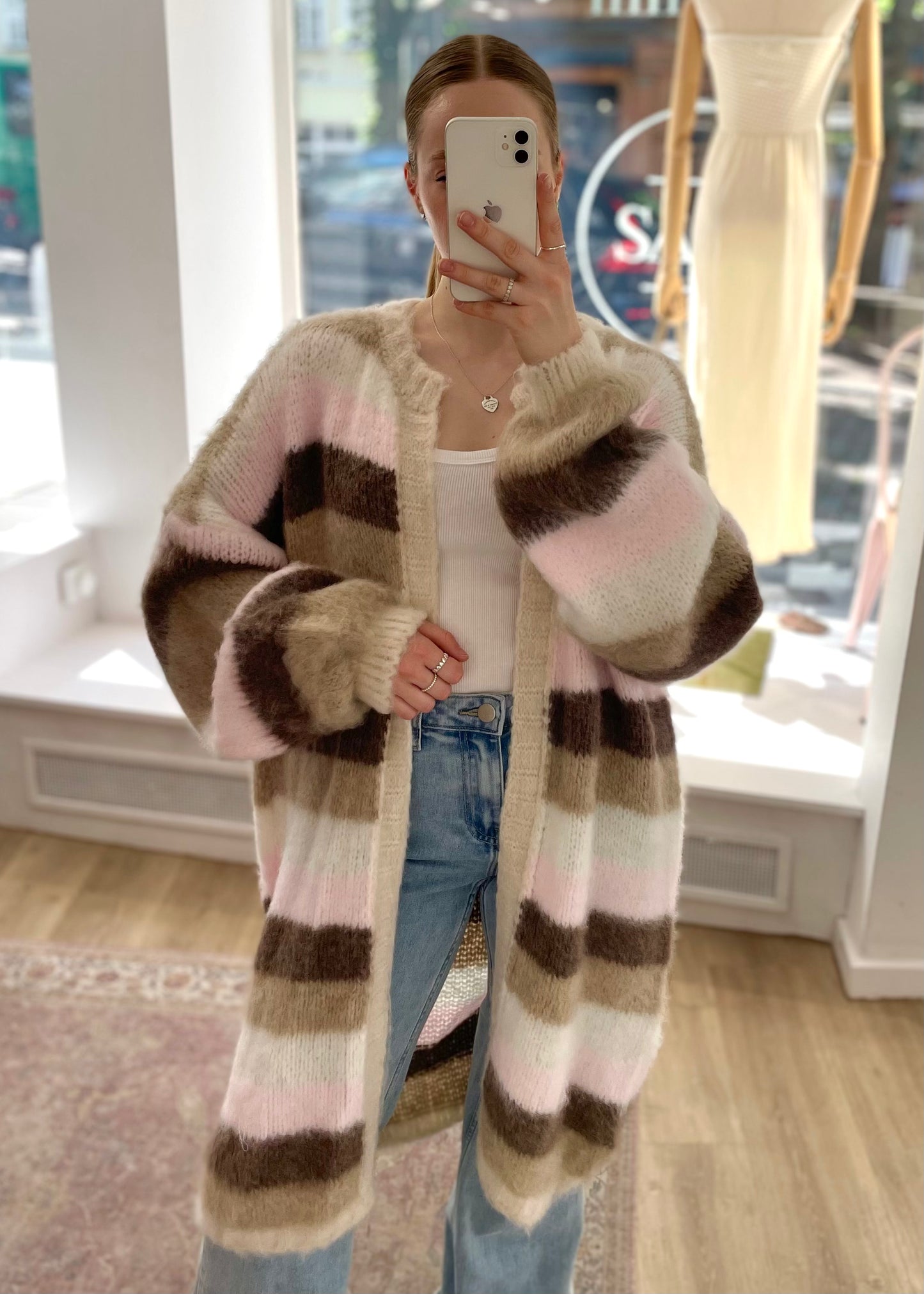 Langer Cardigan gestreift