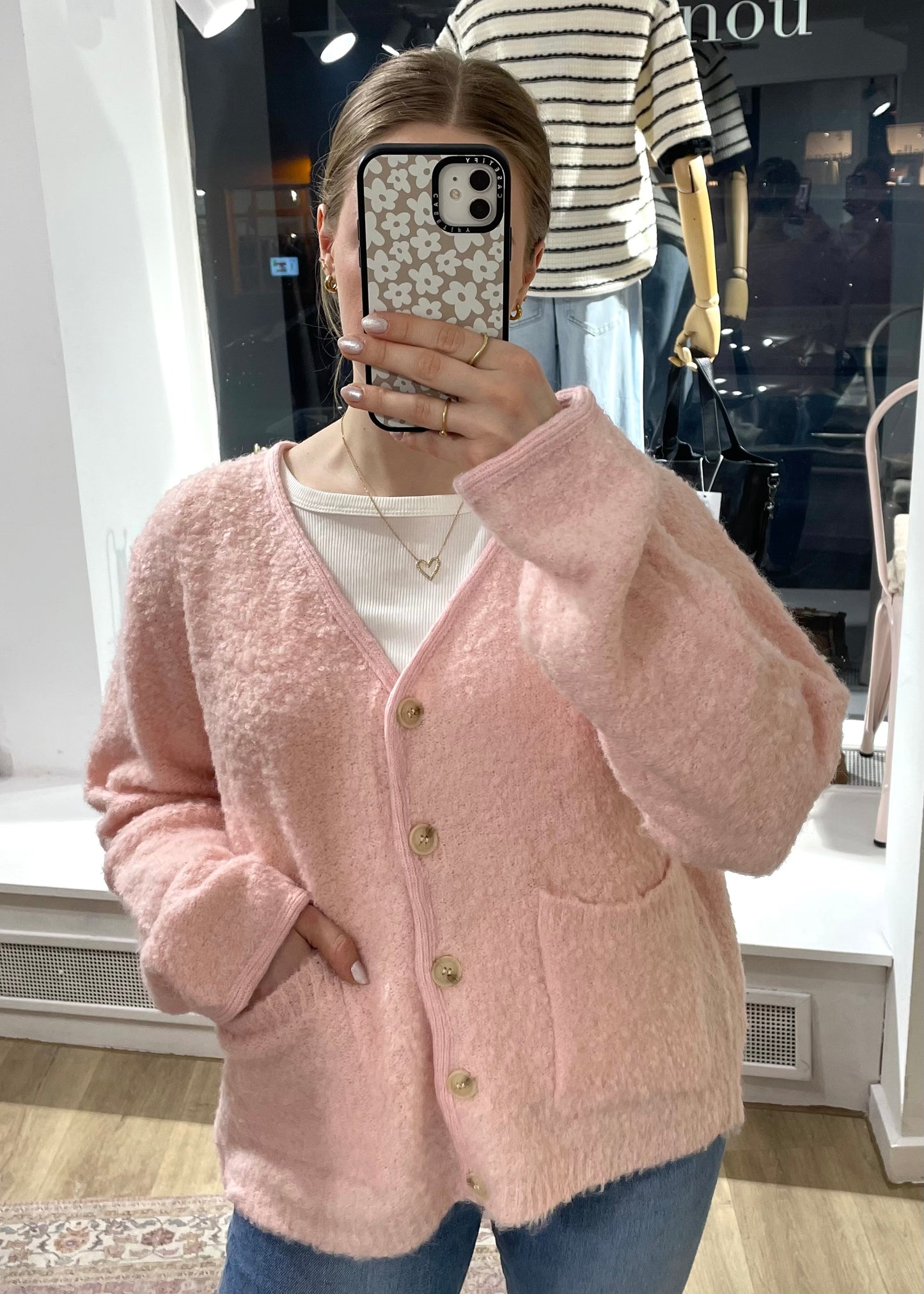 Bouclé Cardigan rosa