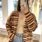 Cardigan braun gestreift