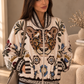 Stylische Bomberjacke mit Leo-Print