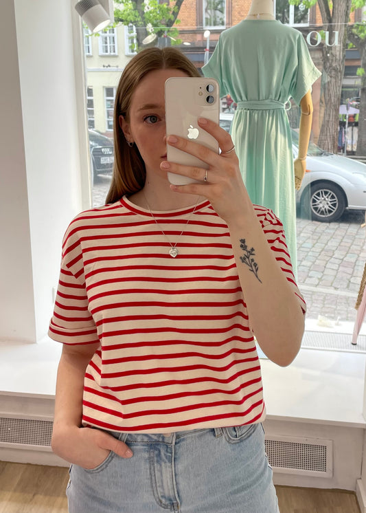 Tshirt „Amelie“ rot-beige