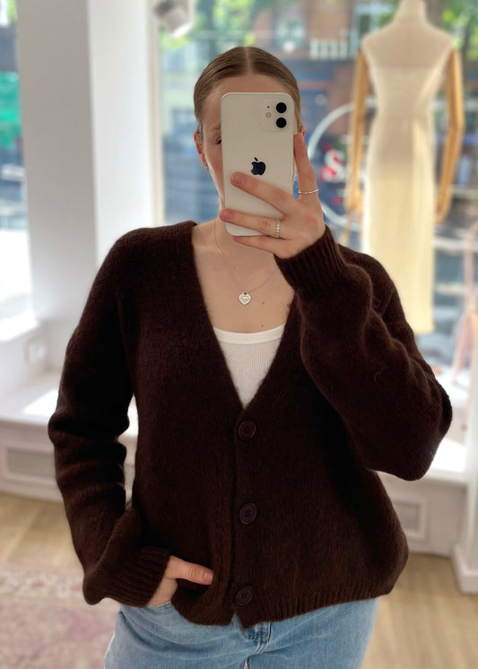 Basic Cardigan schokobraun