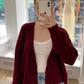 Basic Cardigan weinrot