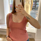 Geripptes Basictop altrosa