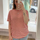 Tshirt „Amelie“ rot-beige