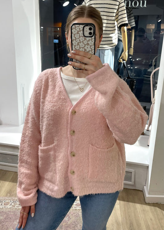 Bouclé Cardigan rosa