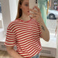 Tshirt „Amelie“ rot-beige