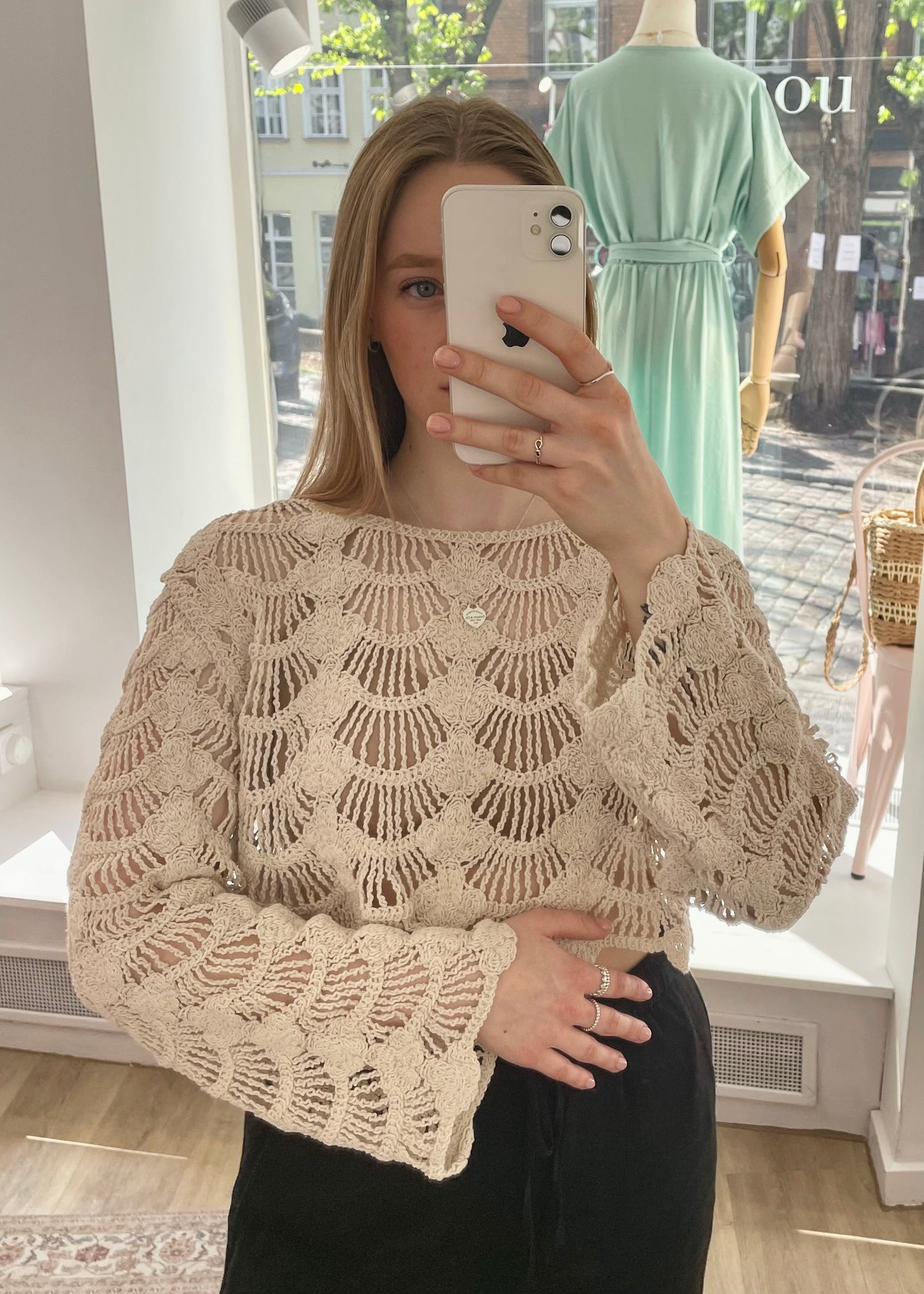 Häkeltop „Leana“ sand