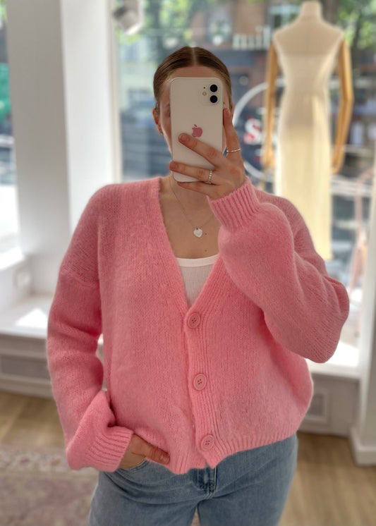 Basic Cardigan hellrosa