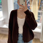Basic Cardigan schokobraun