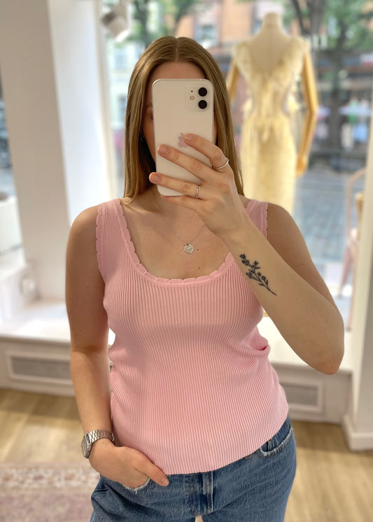 Geripptes Basictop hellrosa