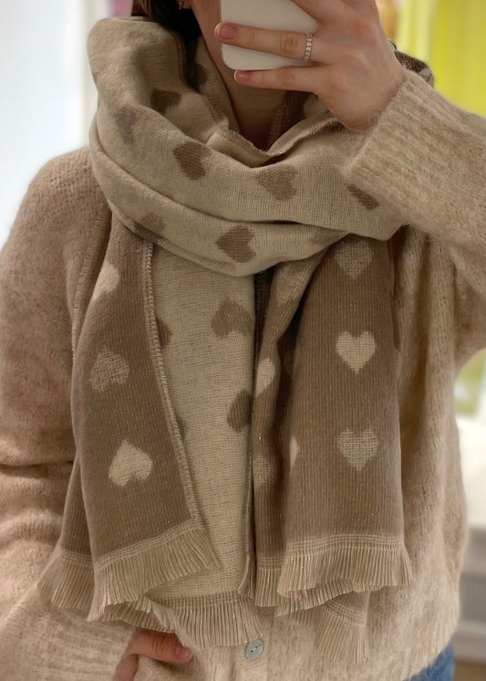 double faced Schal beige