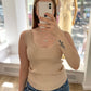Geripptes Basictop beige