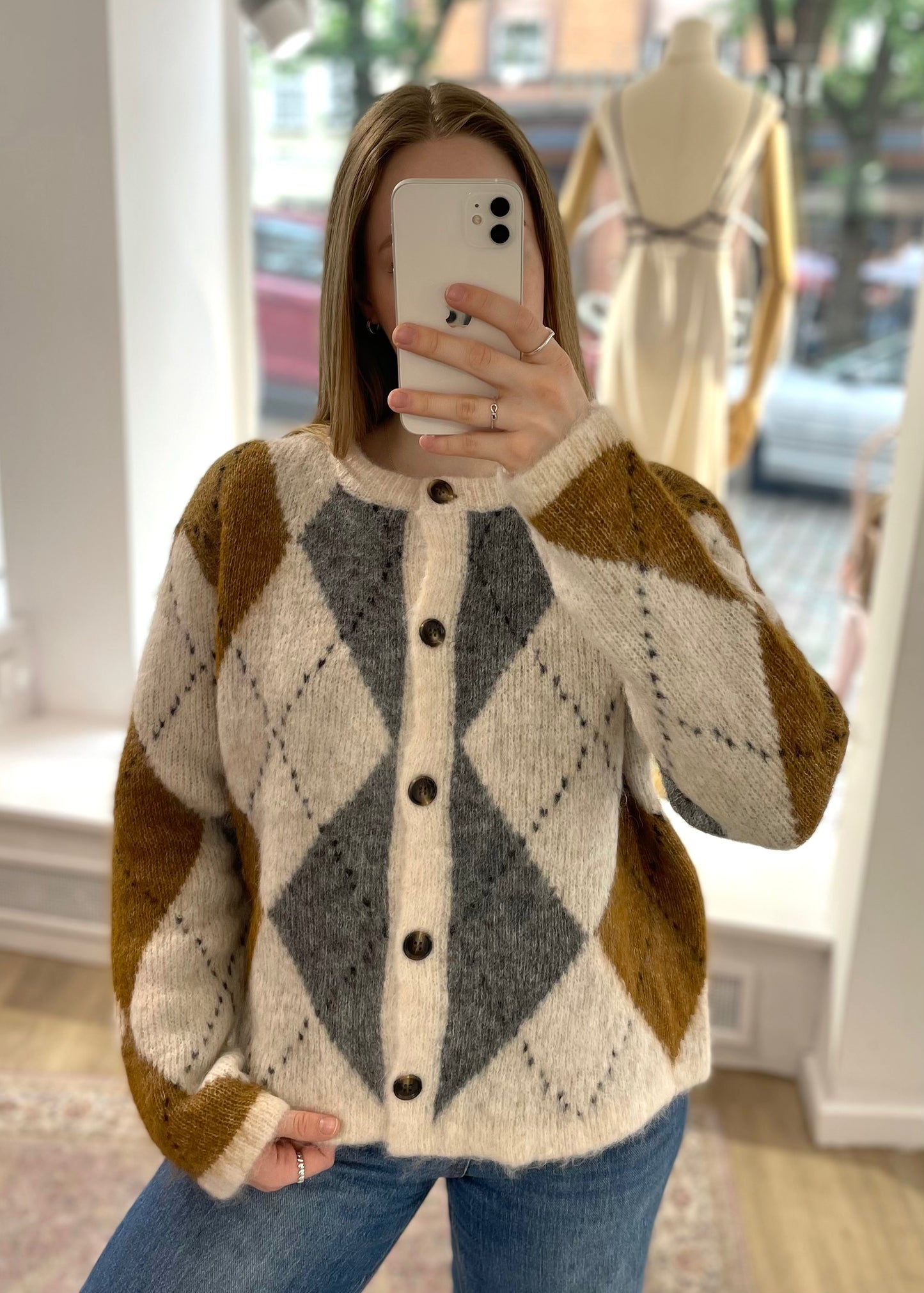 Cardigan Rautenmuster
