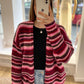 Cardigan weinrot gestreift