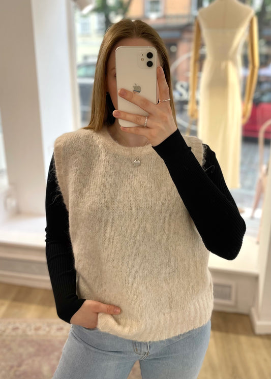Cremefarbener Strickpullunder