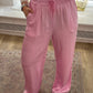 Hellrosa Stoffhose in Satinoptik